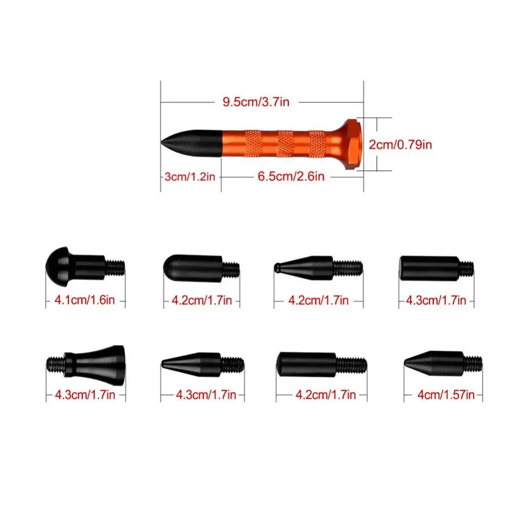 80% Hot Sale 10Pcs Paintless Dent Removal Repair Tools 9 Heads Tap Down Pen Set Accessory without Hammer