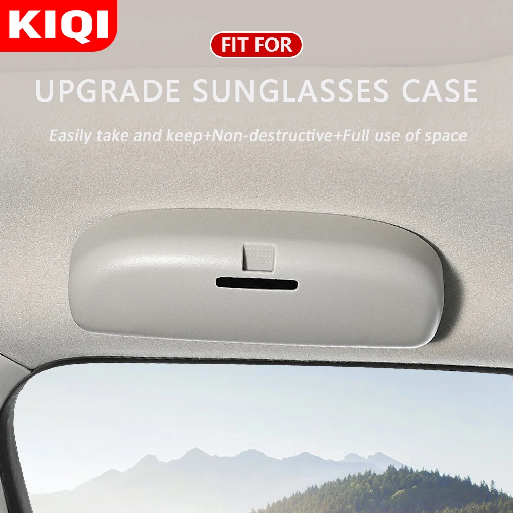 KIQI New Upgrade Universal Car Glasses Case for Fiat 500 500L 500X 2011 - 2021 Glasses Holder Sunglasses Storage Box