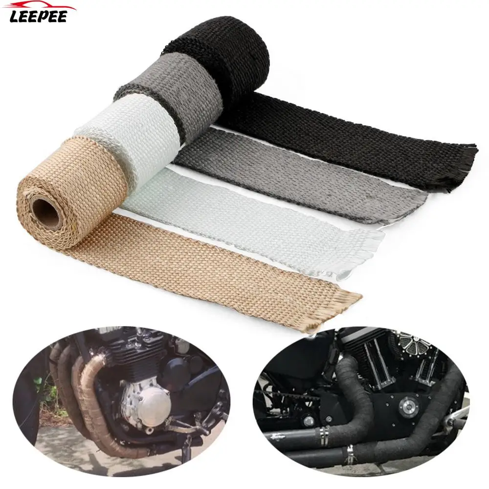 Heat Insulating Wrap Anti-hot Exhaust Header Pipe Tape 50mm x 1.5m Insulation Tape Glass Fiber Motorcycle Accessories