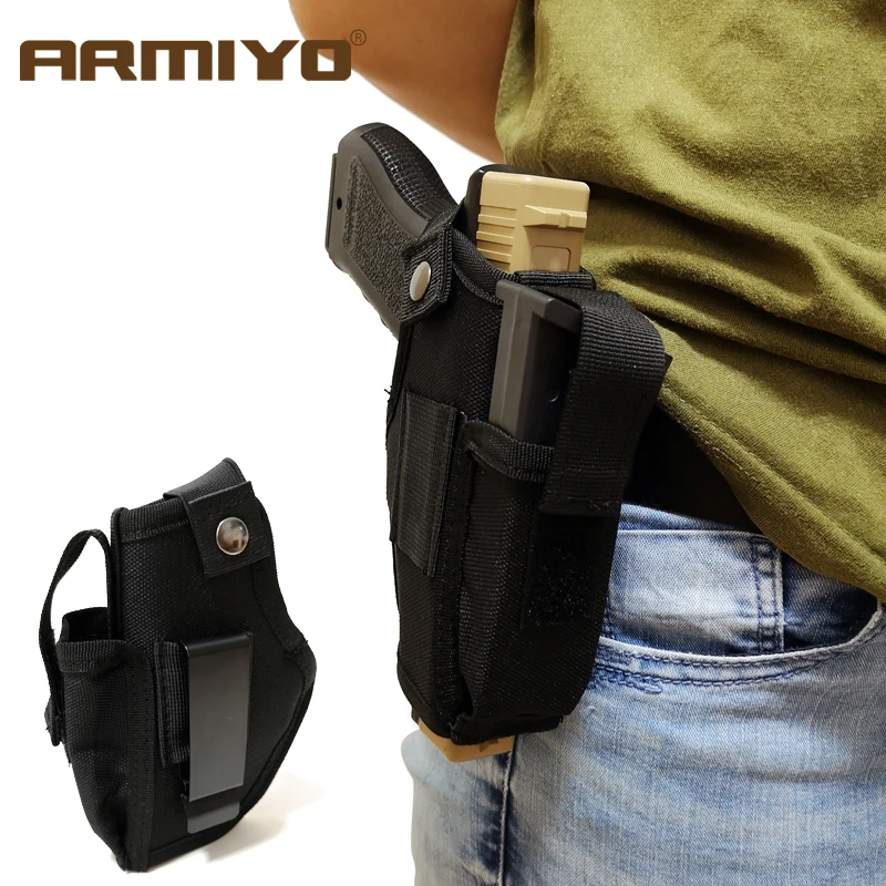 

Armiyo Magazine Holster Concealed Tactical Carry Belt Metal Clip Airsoft Nylon Bag Hunting Articles