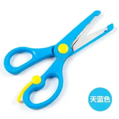 Kind Student Baby Veiligheid Schaar Elastische Schaar Arbeidsbesparende Handmatige Veiligheid Scharen Metalen Schaar Anti-Clip Hand Schaar