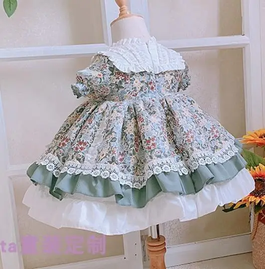 Baby Girl Summer floral Spanish Ball Gown  Palace Princess Dress for Birthday party Casual