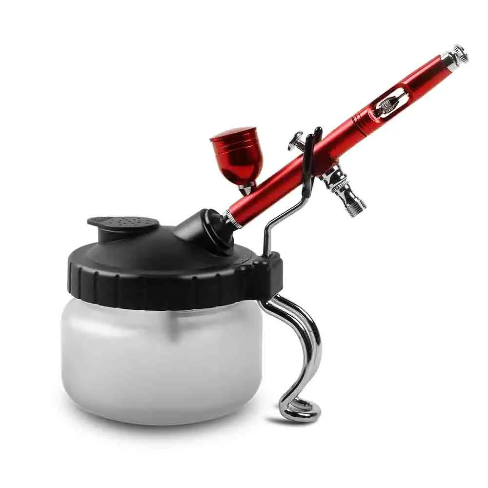 Airbrush Cleaning Pot Waste Liquid Collector With Metal Holder Model Coloring Tool Pen Washing Machine Diorama Modeling