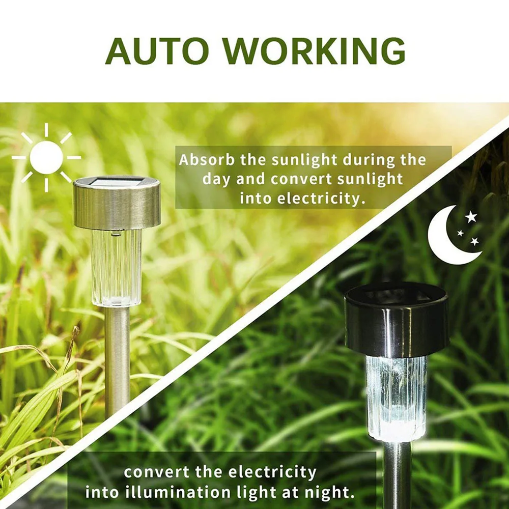 10 Stks/partij Rvs Led Solar Gazon Licht Outdoor Solar Power Decking Light IP65 Waterdichte Mini Solar Tuin Licht