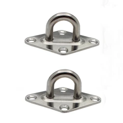 ISURE MARINE 2pcs 316 Stainless Steel 5mm Diamond Door Buckle Shade Sail Accessories Hanging Eye Plate Fixing Buckle