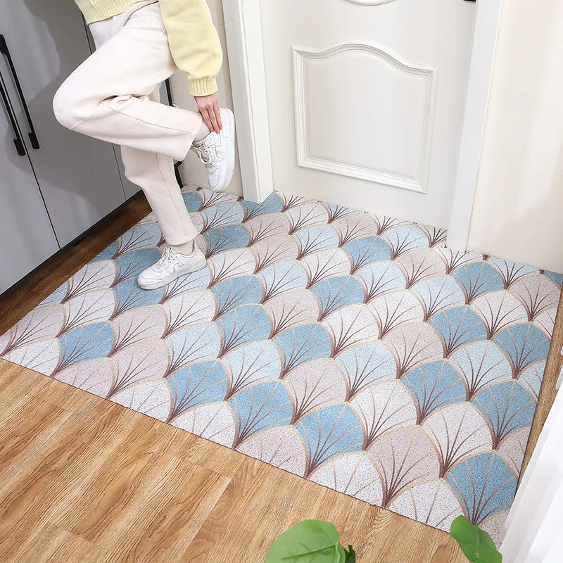 

Nordic Cut Printed Doormat Carpet Home PVC Silk Loop Floor Entrance Rugs Carpet Living Room Bedroom Bathroom Non-Slip Door Mats