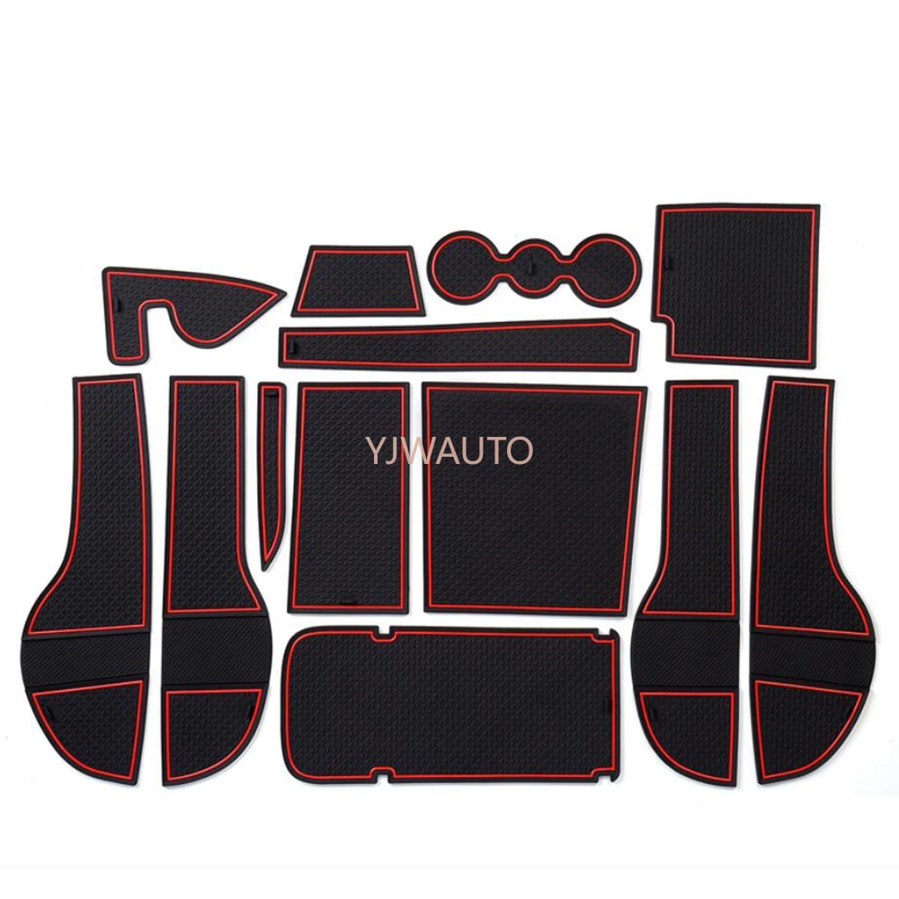 Door Slot Mat for Skoda KAROQ Gate Groove Cushion Car Door Rubber Cup Holder Mats Anti-slip Carpets Position