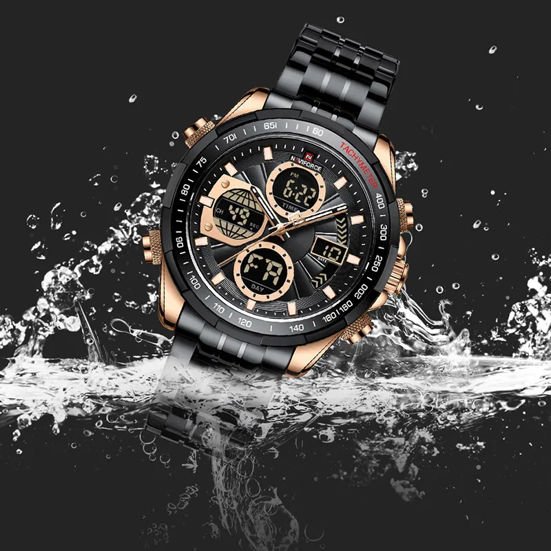 NAVIFORCE Men's Business Watches Waterproof Wristwatch Analog Digital Chronograph Quartz Calendar Clock Relogio Masculino