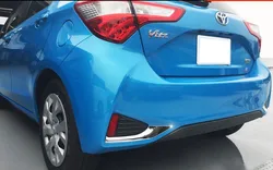 KOUVI Stainless Steel Accessories Rear Tail Fog lamp light cover trim frame for 2017 2018 2019 Toyota Yaris Vitz 2pcs/set