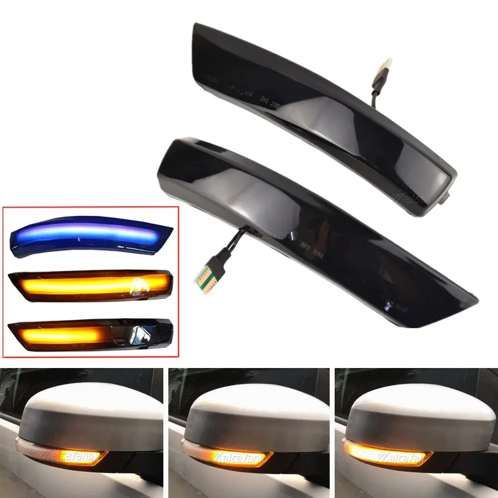 Dynamic Turn Signal Light LED Side Rearview Mirror Sequential Indicator Blinker Lamp For Ford Focus 2 3 Mk2 Mk3 Mondeo Mk4 EU