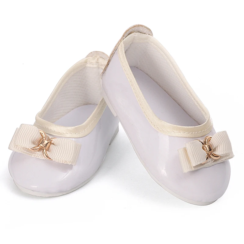 7Cm Bowknot Doll Shoes For 18Inch Amerian Doll Accessories Cute High-quality Shoes For 43cm Baby New Born& 1/3 BJD OG Girl Doll