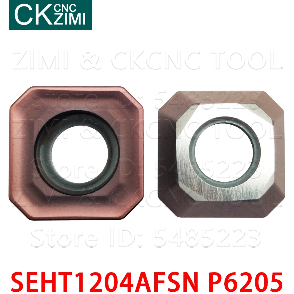 SEHT1204AFSN P6205 ملاحق تفريز من الكربيد التصنيع باستخدام الحاسب الآلي طائرة طحن إدراج فهرسة أدوات تعدين الوجه SEHT للصلب الفولاذ المقاوم للصدأ