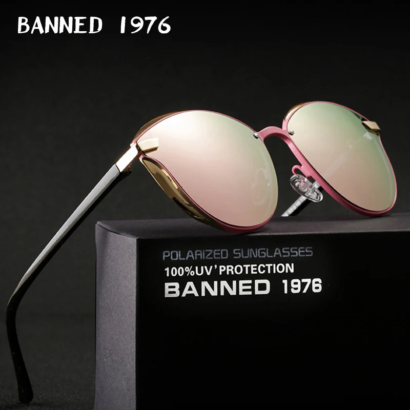 BANNED 1976 Luxury Women Sunglasses Fashion Round Ladies Vintage Retro Brand Designer Oversized Female Sun Glasses Oculos Gafas