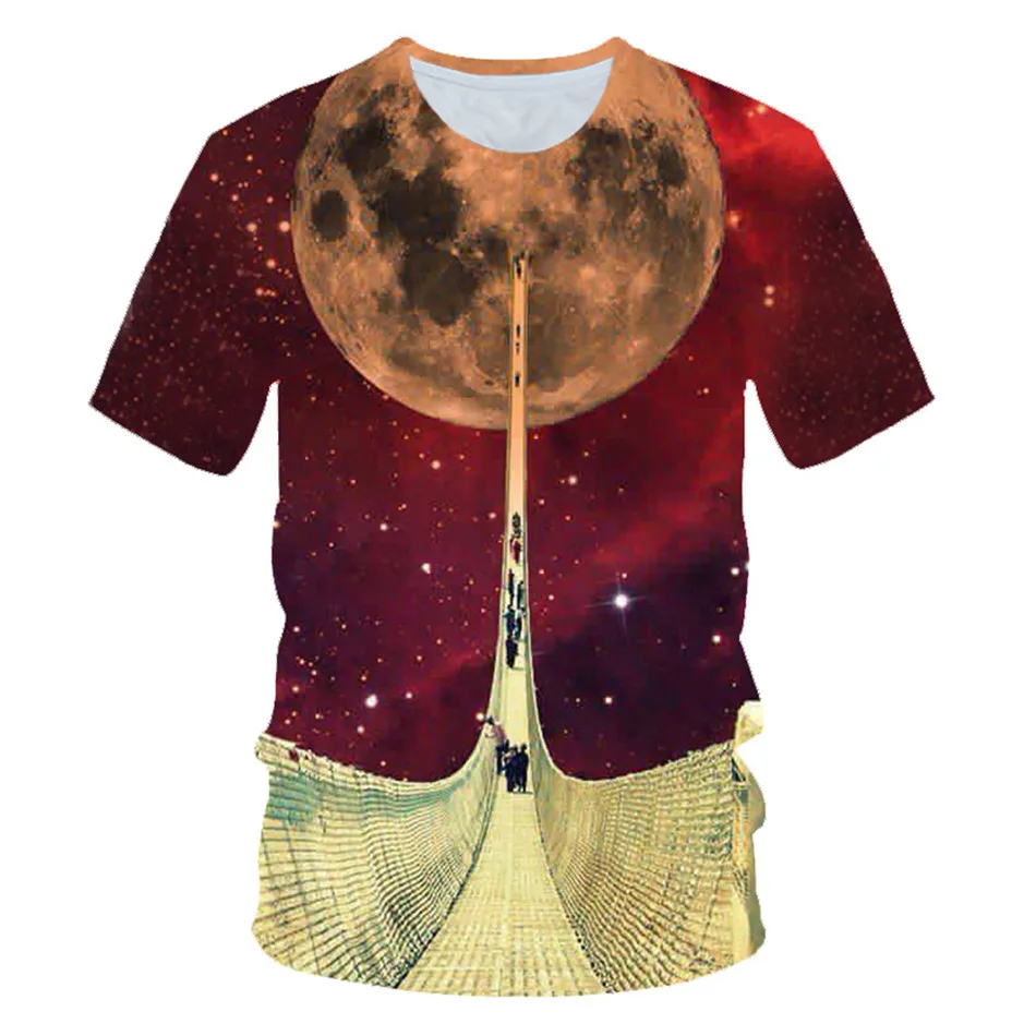 Kids Space Galaxy Colorful 3D T-Shirt Boys Girls Animal Cat Pizza Unicorn Eagle Moon Dog Printing T Shirt Children Cool Tshirts