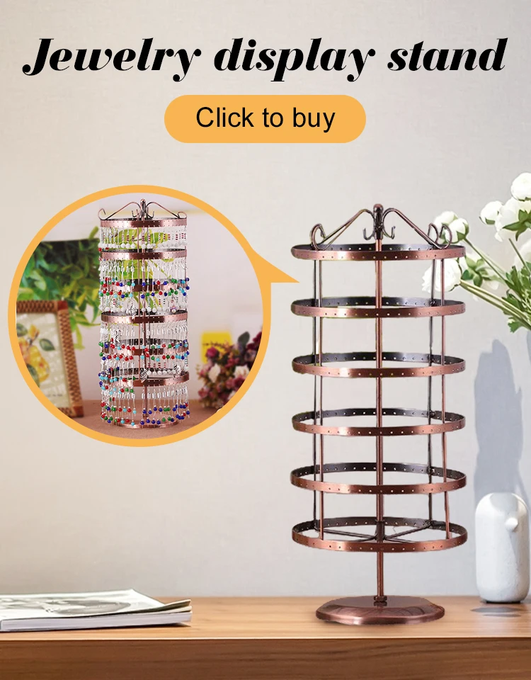 Jewelry organizer Stand Necklace Display Stand 6 Layers Studs Earrings Display Stand Metal Jewelry Hanging Rack 288 Holes