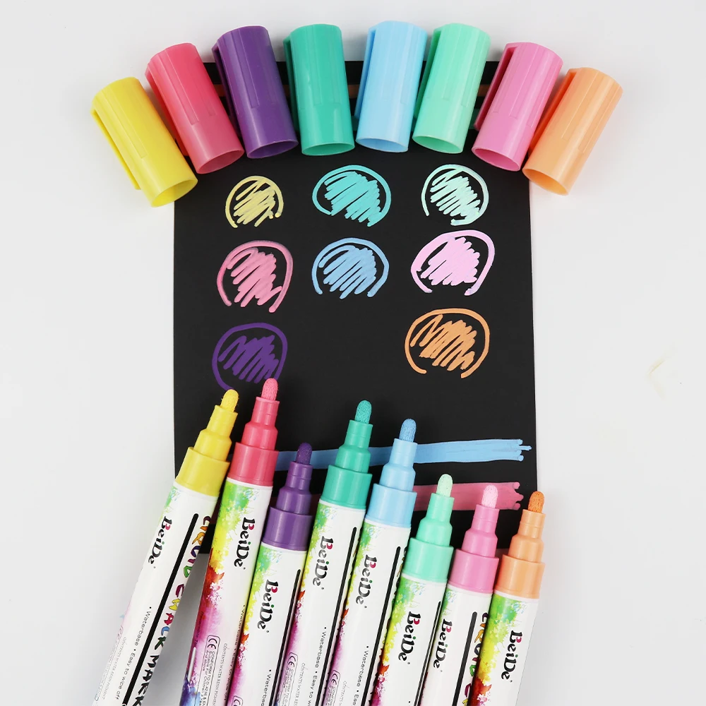 Dry Erase Liquid Chalk Pens Erasable Neon Chalk Markers Pen for Blackboards, Chalkboard, Window, Glass, School Painting