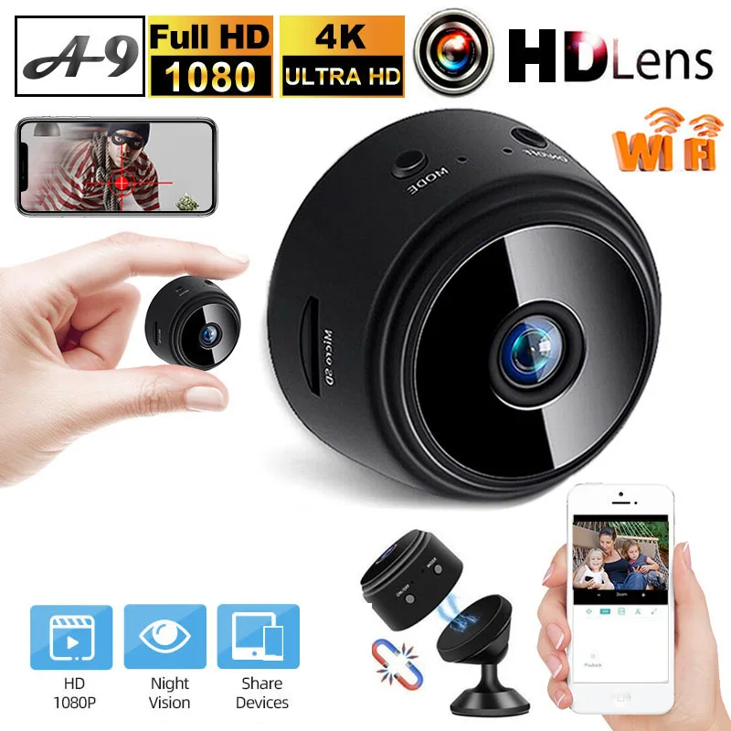 

Micro Home Wireless Video CCTV Mini Security Surveillance with Wifi IP Camara Sensor Infrared CMOS 2MP Telefon Alarm Camera