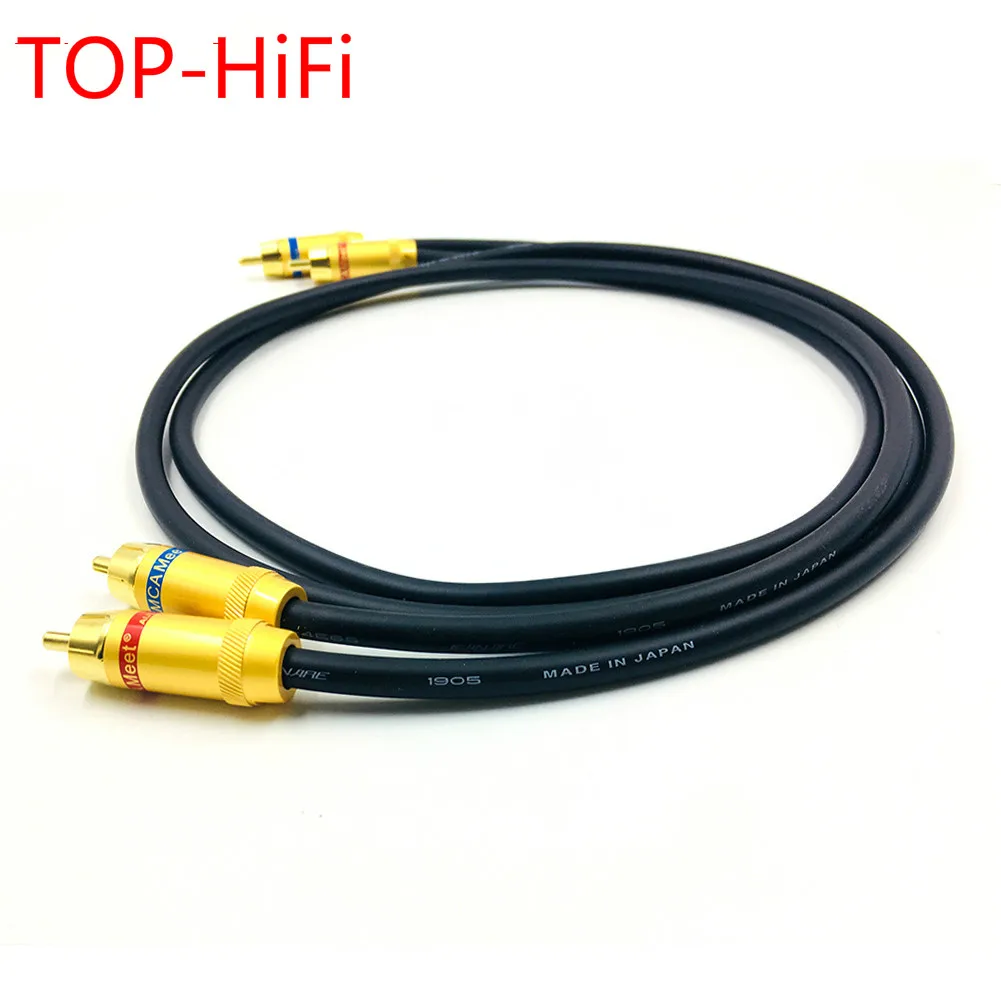 

TOP-HiFi Gold Plated RCA Reference Interconnect Cable 2 RCA to 2 RCA Audio Cable with Single Crystal Copperr CANARE L-4E6S 1905