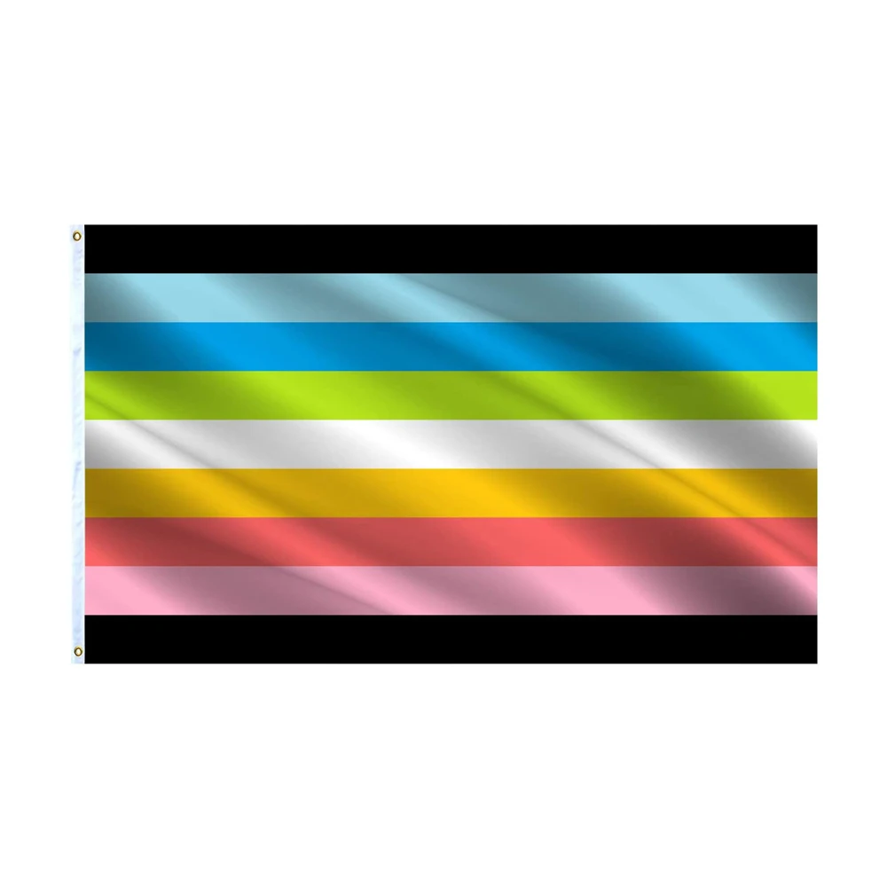 Queer Pride Flag 3x5 Ft Genderqueer LGBTQ Gray Flags