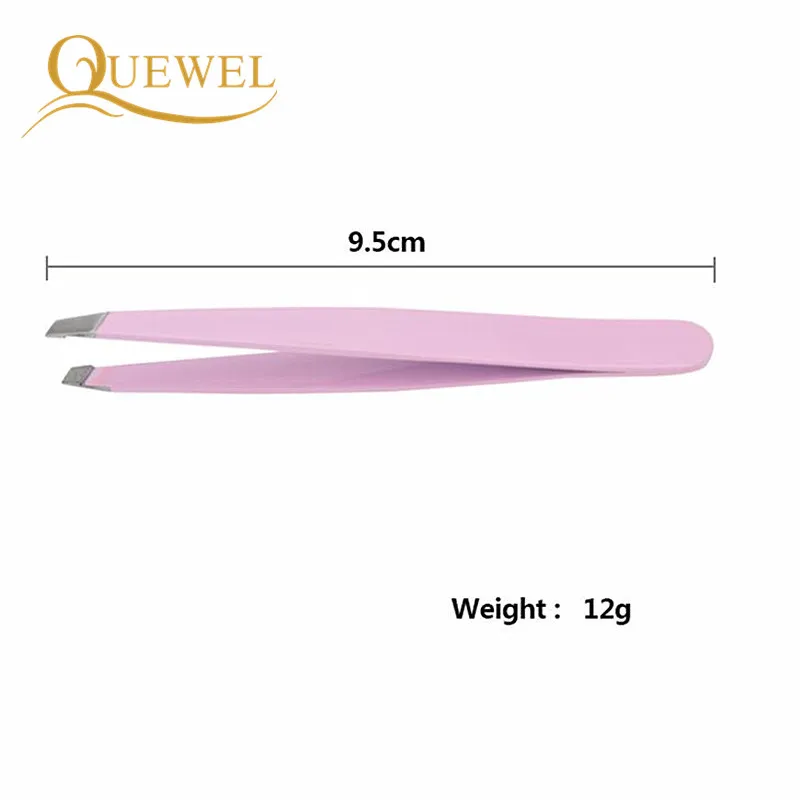 Quewel 1PC Black/Pink Eyebrow Tweezers False Eyelash Applicator Face Hair Clip Stainless Steel Tweezer Beauty Makeup Tool
