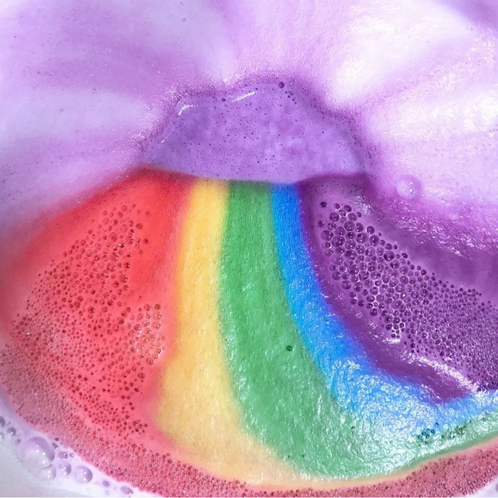 Rainbow Cloud Natural SPA Bath Salt Bomb Essential Oil Bomb for Moisturizes Dry Skin Bubble Massage SPA Handmade Bath Salt Bomb