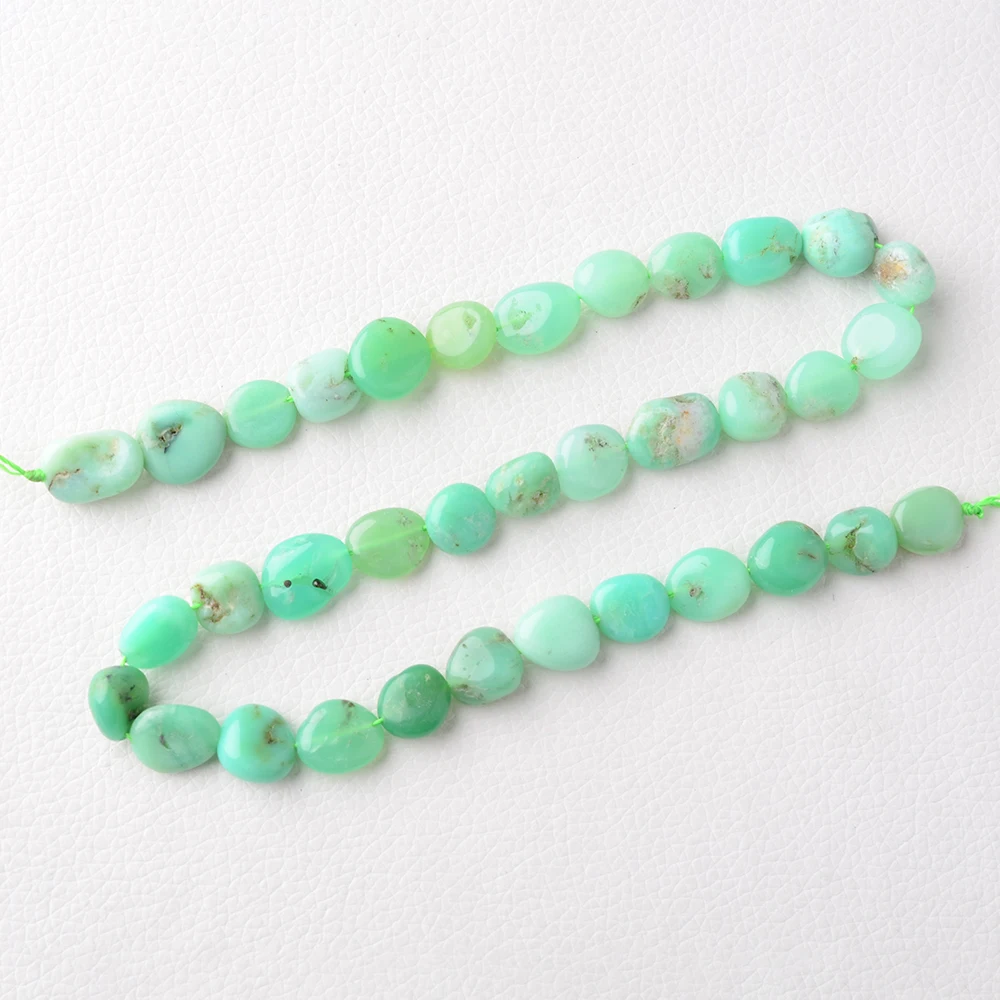 Genuine Grass Green Chrysoprase Australia Jade Oval Loose Beads Free Form 10-12mm Fit Jewelry Necklace Bracelets 15