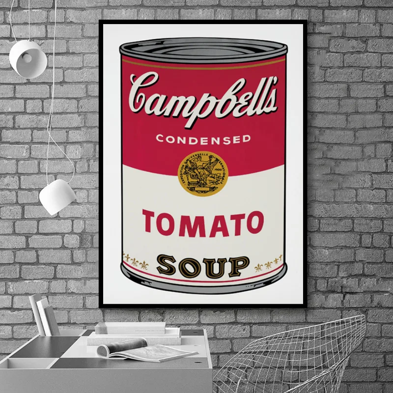 Wall Art Poster Canvas Painting Andy Warhol Tomato Soup Abstract Art Decorative Picture Wall Pictures For Living Room Home Decor