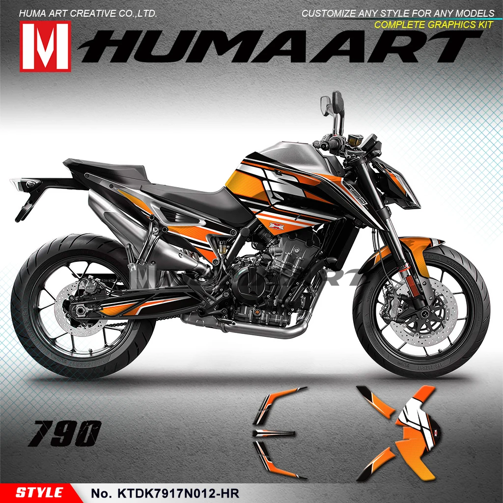 HUMAART Restyle Motorbike Stickers Custom Seat Cover Decals Graphic Kit for KTM 890 2020 2021 890R, KTDK7917N012-HR-SC