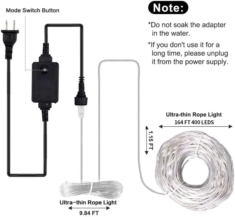 New 10M 50M 100M 24V Low Voltage Safety LED String Lights Outdoor Waterproof Flat Wire Christmas Lights for Home Wedding Party