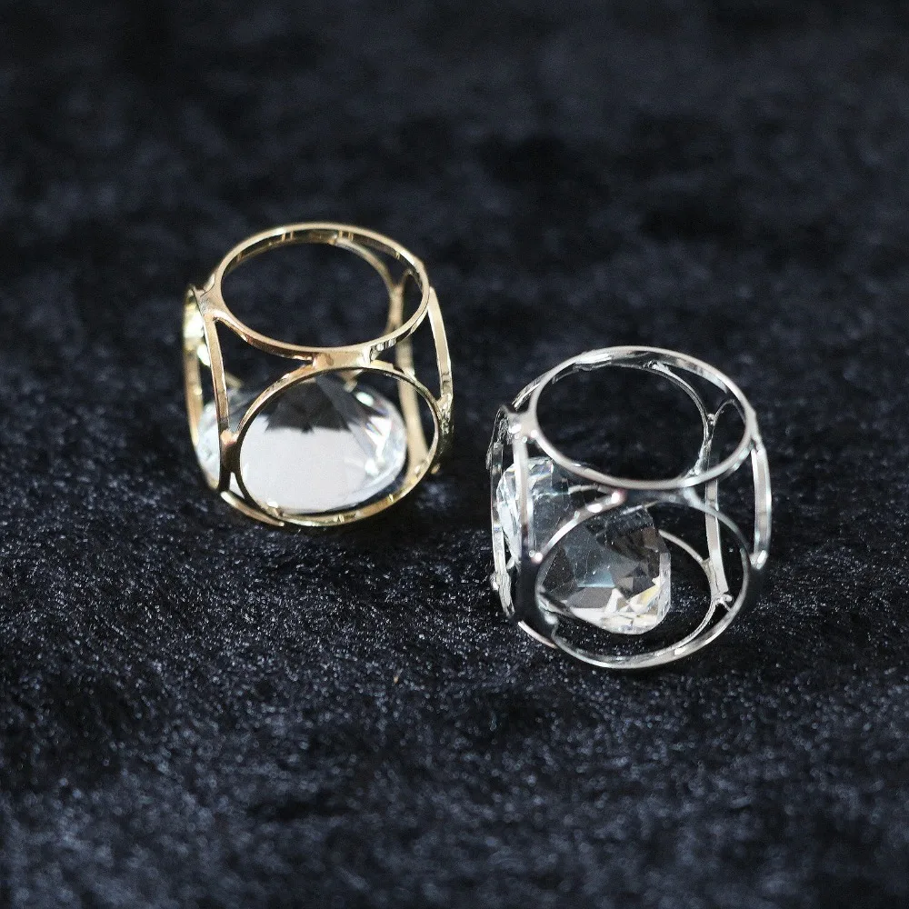 Fashion Hollow crystal pendant 2/pcs Fashion crystal pendants copper silver-color arc cube cage 18mm for diy necklace jewelry