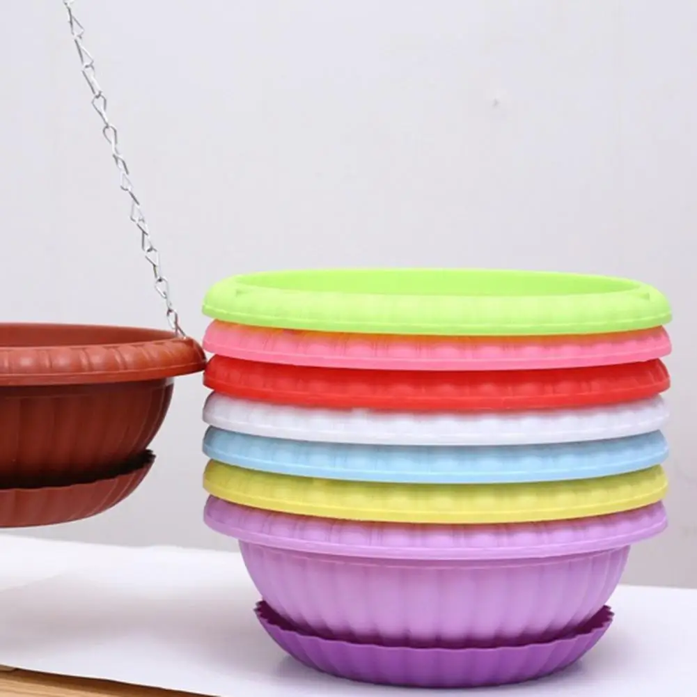 Hanging Flower Pot Shockproof Flower Pot Plastic Draining Hole Durable Smooth Surface Plant Pot