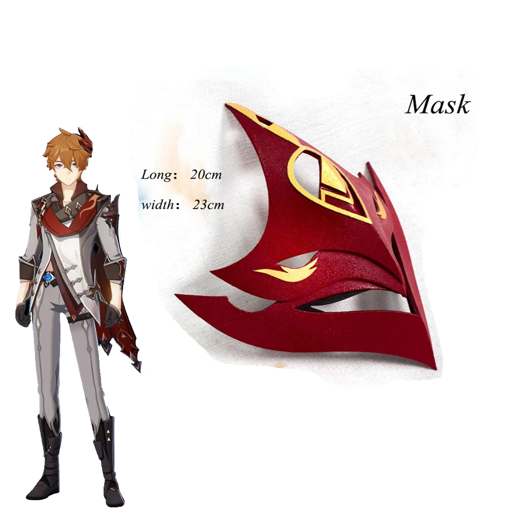 Genshin Impact Tartaglia Ajax Game Cosplay Costume, Masque, Prendre des photos, Accessoires de cheveux, Hommes, Femmes, Bol, Étudiant, Travail manuel