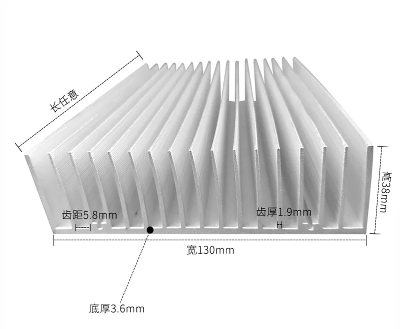 

130*38*100-500mm Aluminum radiator fin Cooling Heatsink Aluminum Cooler Radiator Heat Sink Width 130mm,high 38mm Heatsink