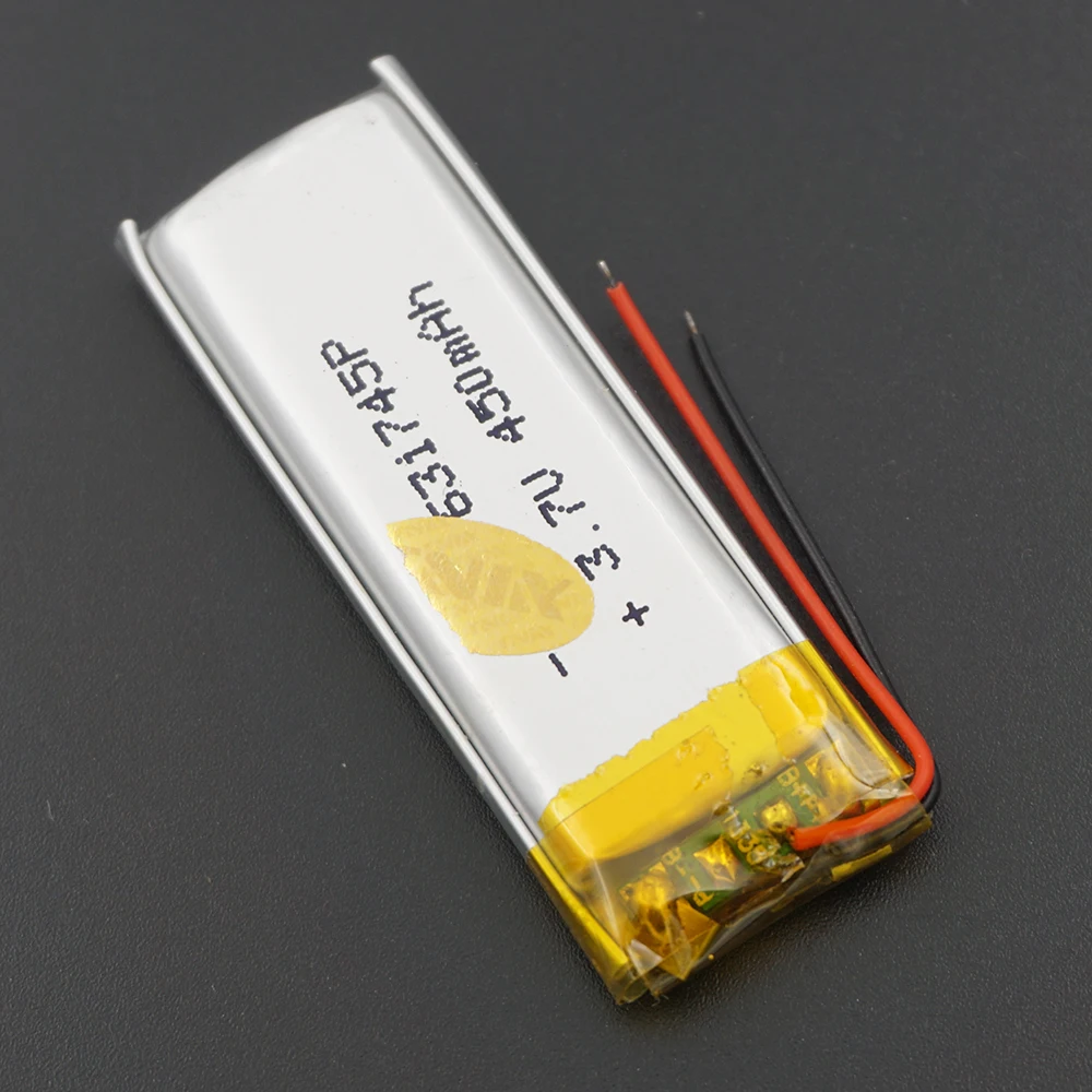 10pcs 3.7V 450 mAh 631745 Polymer Li Lithium Lipo Battery For MP4 Music Player Camera GPS Driving Recorder Speaker