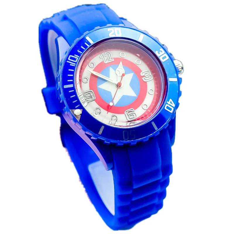 Disney Captain America Men Women Quartz Watch Star wars Deadpool Student Silicone Watch Toy Anime Figure Christmas Gift