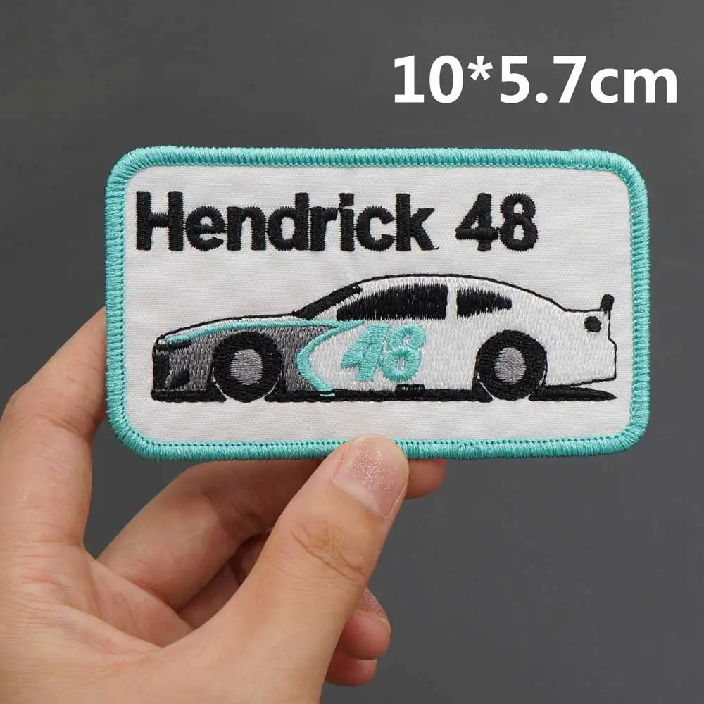 Hendrick 48 Offroad Embroidery Merrow Border Punk Biker Patch Racing Rider Badge for Clothes Hat Accessories Decoration