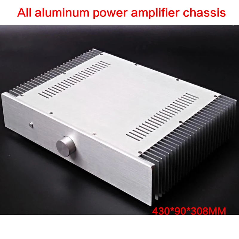 All-aluminum Power Amplifier Chassis Small Class A SD4309AD with Radiator Case Audio Shell DIY Amplifier Enclosure 430*90*308MM