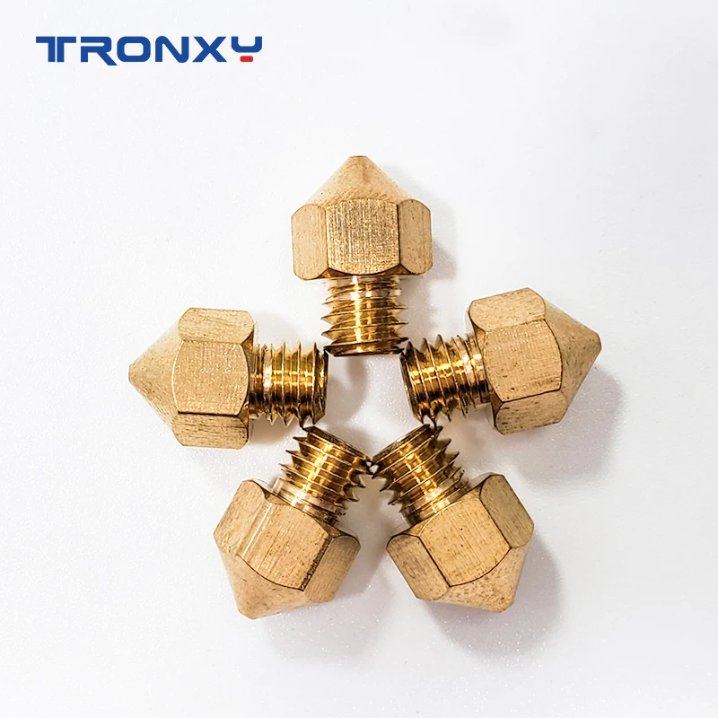 TRONXY MK8 Nozzle M6 0.2mm 0.3mm 0.4mm 0.5mm 1mm Copper 3D Printers Parts Extruder Threaded 1.75mm Filament Head Brass Nozzles