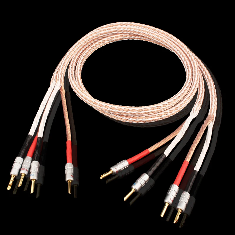 Hifi 12TC 7N OCC Pure copper Speaker cable hifi audio speaker wire loudspeaker cable 12TC Speaker cable with Banana Y spade