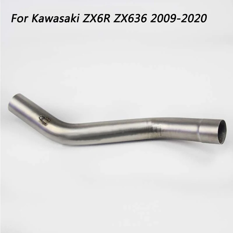 Slip On Motorcycle Exhaust Mid Connect Tube Middle Link Pipe Stainless Steel  For Kawasaki ZX6 ZX636 2009-2020