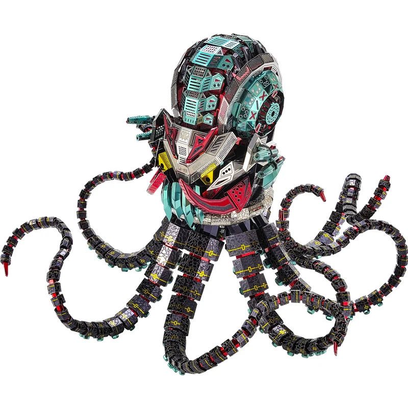 Microworld 3D Metal Puzzle Octopus Devil Animal Model kits DIY Laser Cut Assemble Jigsaw Toys GIFT For Children