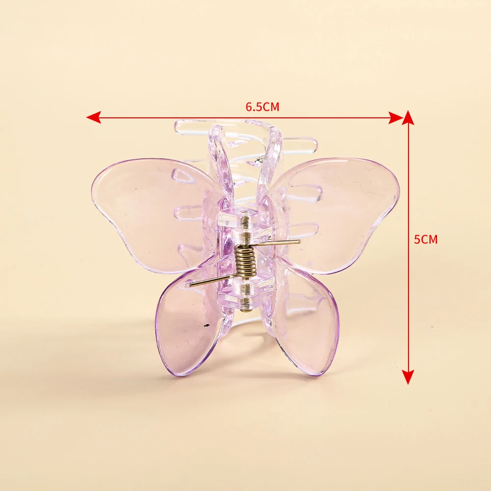 여성용 투명 나비 헤어 클로 머리핀, 귀여운 그랩 바레트 헤어그립, 스위트 스타일링 도구, 헤어 액세서리, 2022
