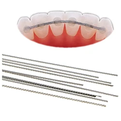 10Pcs Dental Orthodontic Arch Wire Stainless Steel Ligature Retainer Flat Twist Wire 150MM 0.010-0.028 Inch Elastic
