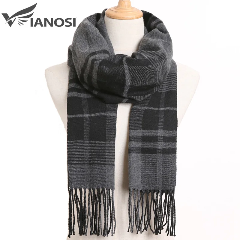 VIANOSI-Lenços xadrez masculinos, cachecol casual de inverno, poncho masculino, design de luxo