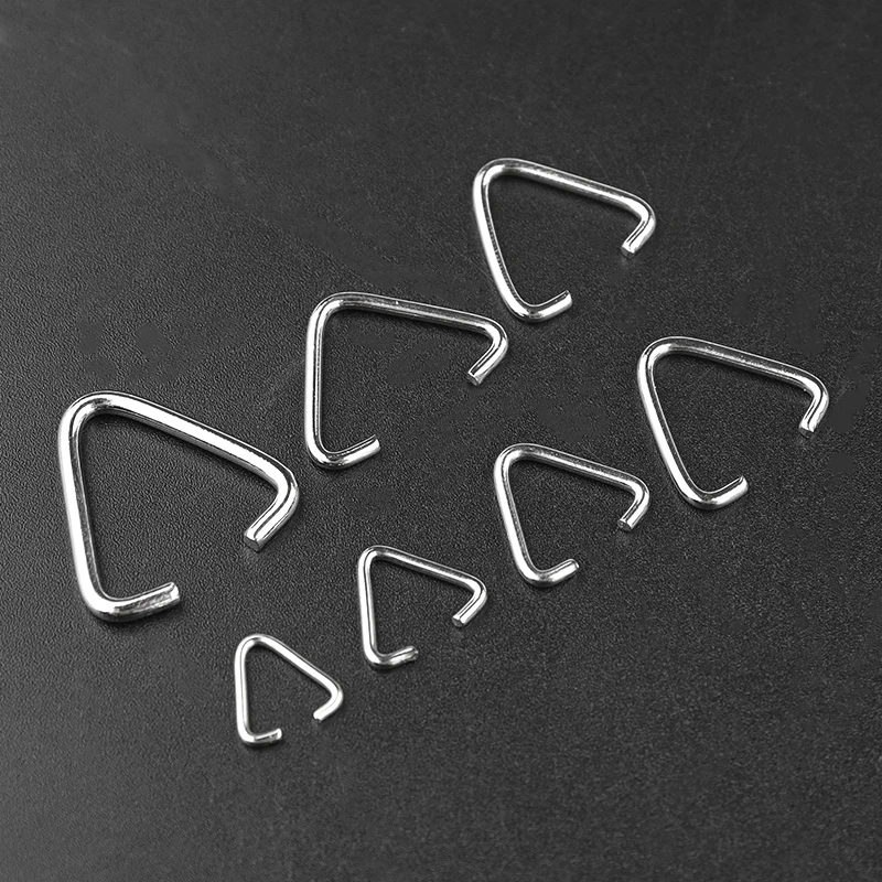 50-100pcs/lot Triangle Clasps Buckle Loops Jump Rings Split Rings Connectors Clasps Hooks For Jewelry Making Accessories