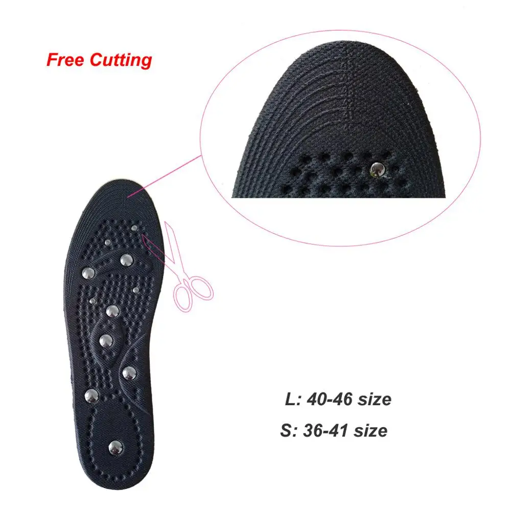 Therapy Magnet Massage Insoles Care Health Foot Acupoints Free Cutting Men Women Shoe Insole Pad Sole