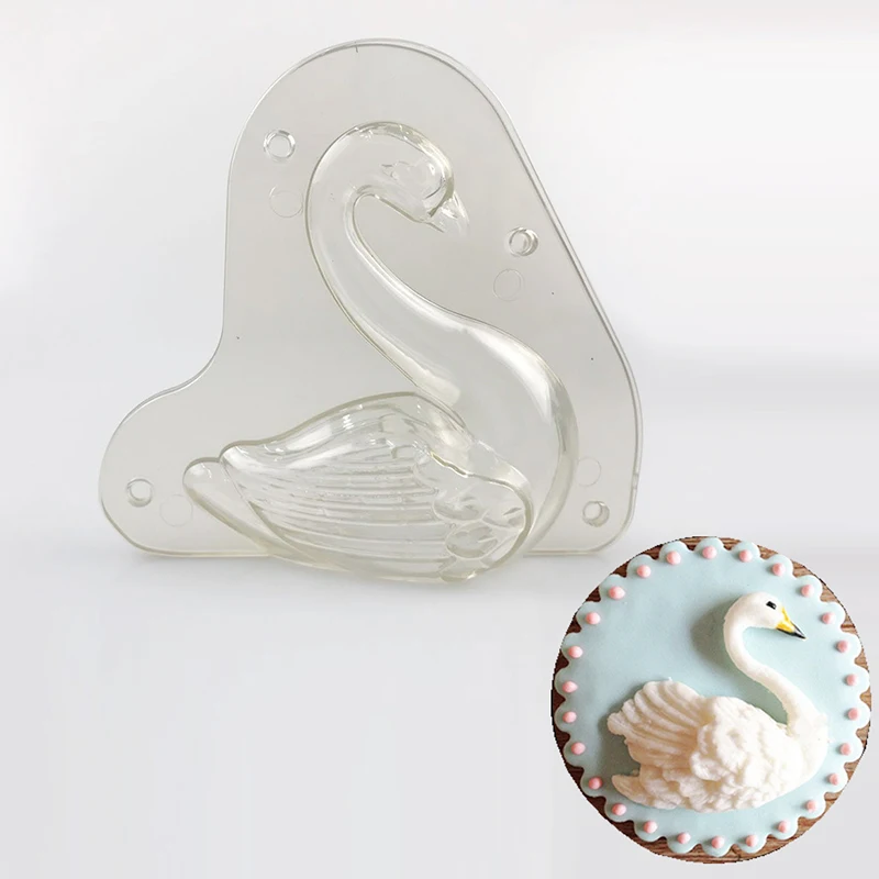 DIY Plastic Chocolate Mould 3D Handmade Cake Swan Shaped Chocolate Baking Mold Fondant Candy Cake Decorating Tools Pastry Molds