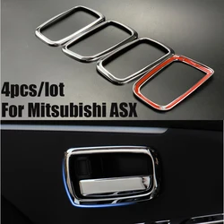 For Mitsubishi ASX ABS Chrome trim handle bowl decoration box ring 4PCS/lot for Mitsubishi ASX auto accessories