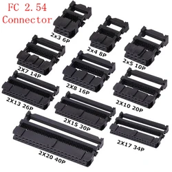 10PCS FC-6/8/10/12/14/16/18/20/30/40/50/64 PIN Female Header IDC Socket Connector 2.54MM Pitch FOR 1.27MM Ribbon Cable Connector