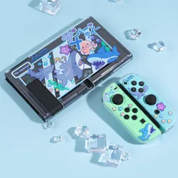 Ocean Shark Transparent Soft TPU Skin Cover Back Protective Case for Nintend Switch NS Joy-Con Controller Crystal Housing Shell